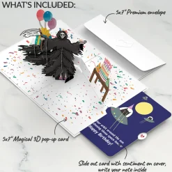 Lovepop Birthday|Grim Reaper Dark Humor Birthday with Space Laser Cats Pop-Up Card and Sentiment Set