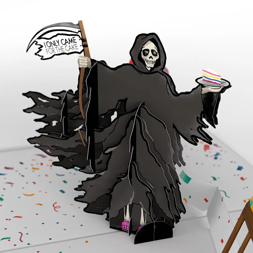 Lovepop Birthday|Grim Reaper Dark Humor Birthday with Space Laser Cats Pop-Up Card and Sentiment Set