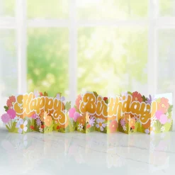 Lovepop Decor|Birthday|Groovy Florals Birthday Loooooong Card™ (Expands to 2 feet)
