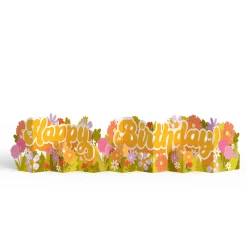 Lovepop Decor|Birthday|Groovy Florals Birthday Loooooong Card™ (Expands to 2 feet)