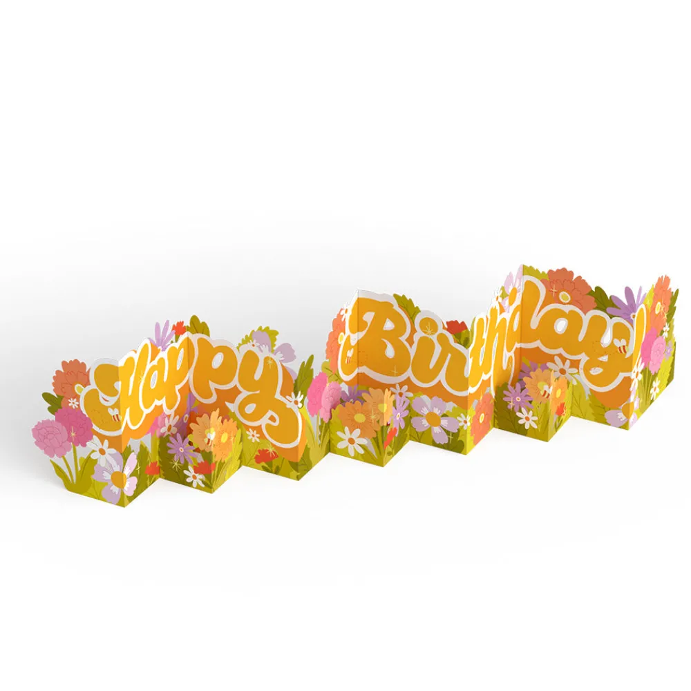 Lovepop Decor|Birthday|Groovy Florals Birthday Loooooong Card™ (Expands to 2 feet)
