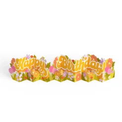 Lovepop Decor|Birthday|Groovy Florals Birthday Loooooong Card™ (Expands to 2 feet)