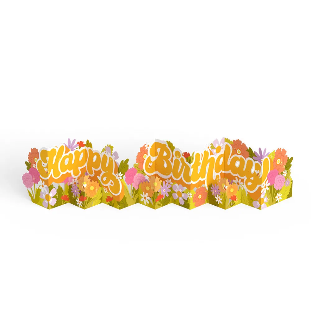 Lovepop Decor|Birthday|Groovy Florals Birthday Loooooong Card™ (Expands to 2 feet)