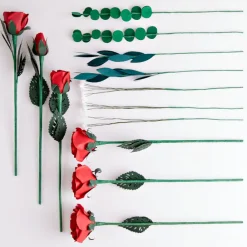 Lovepop Pop-Up Bouquets|Card & Gift Bundles|Handcrafted Paper Flowers: Red Roses (6 Stems) with Happy Valentine's Day Pop-Up Card