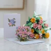 Lovepop Pop-Up Bouquets|Handcrafted Paper Flowers|Handcrafted Paper Flowers: Pink & Yellow Roses (12 Stems) with Happy Mother's Day Pop-Up Card