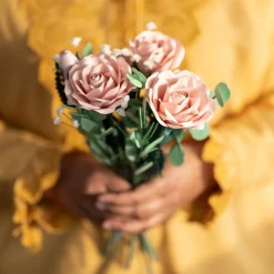 Lovepop Pop-Up Bouquets|Card & Gift Bundles|Handcrafted Paper Flowers: Pink Roses (6 Stems) with Monarch Butterfly Pop-Up Card