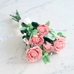 Lovepop Pop-Up Bouquets|Card & Gift Bundles|Handcrafted Paper Flowers: Pink Roses (6 Stems) with Monarch Butterfly Pop-Up Card