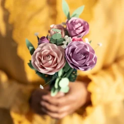 Lovepop Pop-Up Bouquets|Card & Gift Bundles|Handcrafted Paper Flowers: Pink & Purple Roses (6 Stems) with Happy Mother's Day Pop-Up Card