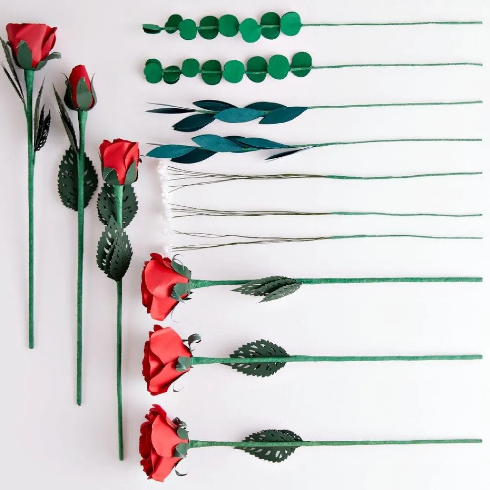 Lovepop Valentine'S Day 2/14|Handcrafted Paper Flowers: Roses (6 Stems) with I Lava You Pop-Up Card