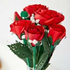Lovepop Valentine'S Day 2/14|Handcrafted Paper Flowers: Roses (6 Stems) with I Lava You Pop-Up Card