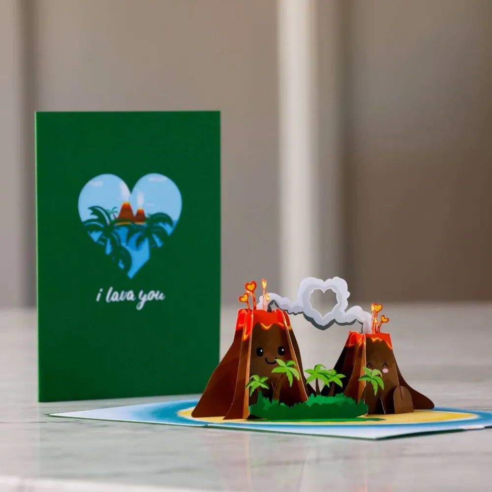 Lovepop Valentine'S Day 2/14|Handcrafted Paper Flowers: Roses (6 Stems) with I Lava You Pop-Up Card