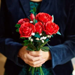 Lovepop Valentine'S Day 2/14|Handcrafted Paper Flowers: Roses (6 Stems) with I Lava You Pop-Up Card