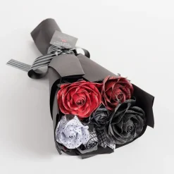 Lovepop Pop-Up Bouquets|Handcrafted Paper Flowers|Handcrafted Paper Flowers: Disney Tim Burton's The Nightmare Before Christmas Eternally Yours Roses (6-Stem) with My Nightmare Come True Pop-Up Card