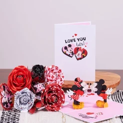 Lovepop Pop-Up Bouquets|Handcrafted Paper Flowers|Handcrafted Paper Flowers: Disney's Mickey & Minnie Lovestruck Roses (6-Stem) with Love You Lots Pop-Up Card