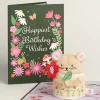 Lovepop Plushpop|Birthday|Happiest Birthday Wishes' Floral Field Mouse Plushpop Card