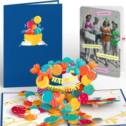 Lovepop Birthday|Happy Birthday Banner and Balloons Pop-Up Card and Sentiment Set for Any Woman