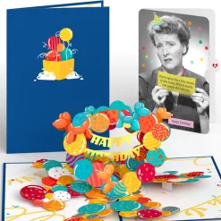 Lovepop Birthday|Happy Birthday Banner and Balloons Pop-Up Card and Aging Like a Fine Cheese Sentiment Set