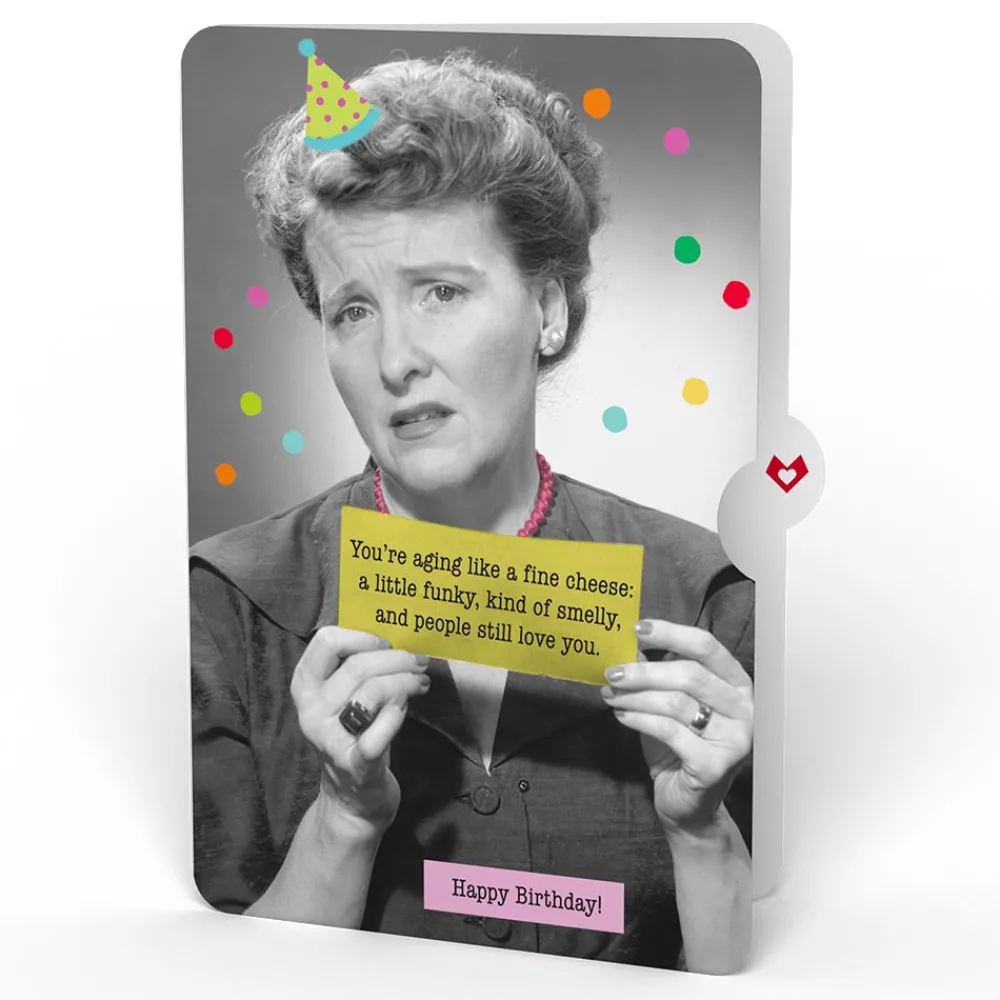 Lovepop Birthday|Happy Birthday Banner and Balloons Pop-Up Card and Aging Like a Fine Cheese Sentiment Set