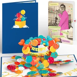 Lovepop Birthday|Happy Birthday Banner and Balloons Pop-Up Card and Survive Another Year of Adulting Sentiment Set