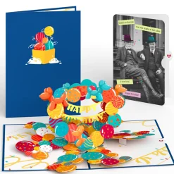 Lovepop Birthday|Happy Birthday Banner and Balloons Pop-Up Card and Sentiment Set for Any Man
