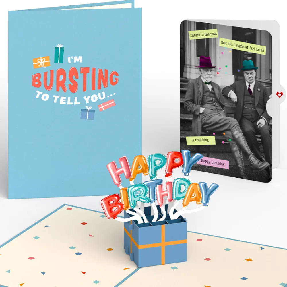 Lovepop Birthday|Happy Birthday Burst Pop-Up Card and Sentiment Set for Any Man