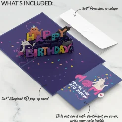 Lovepop Birthday|Mom|Happy Birthday Cats Pop-Up Card and Sentiment Set for Mom