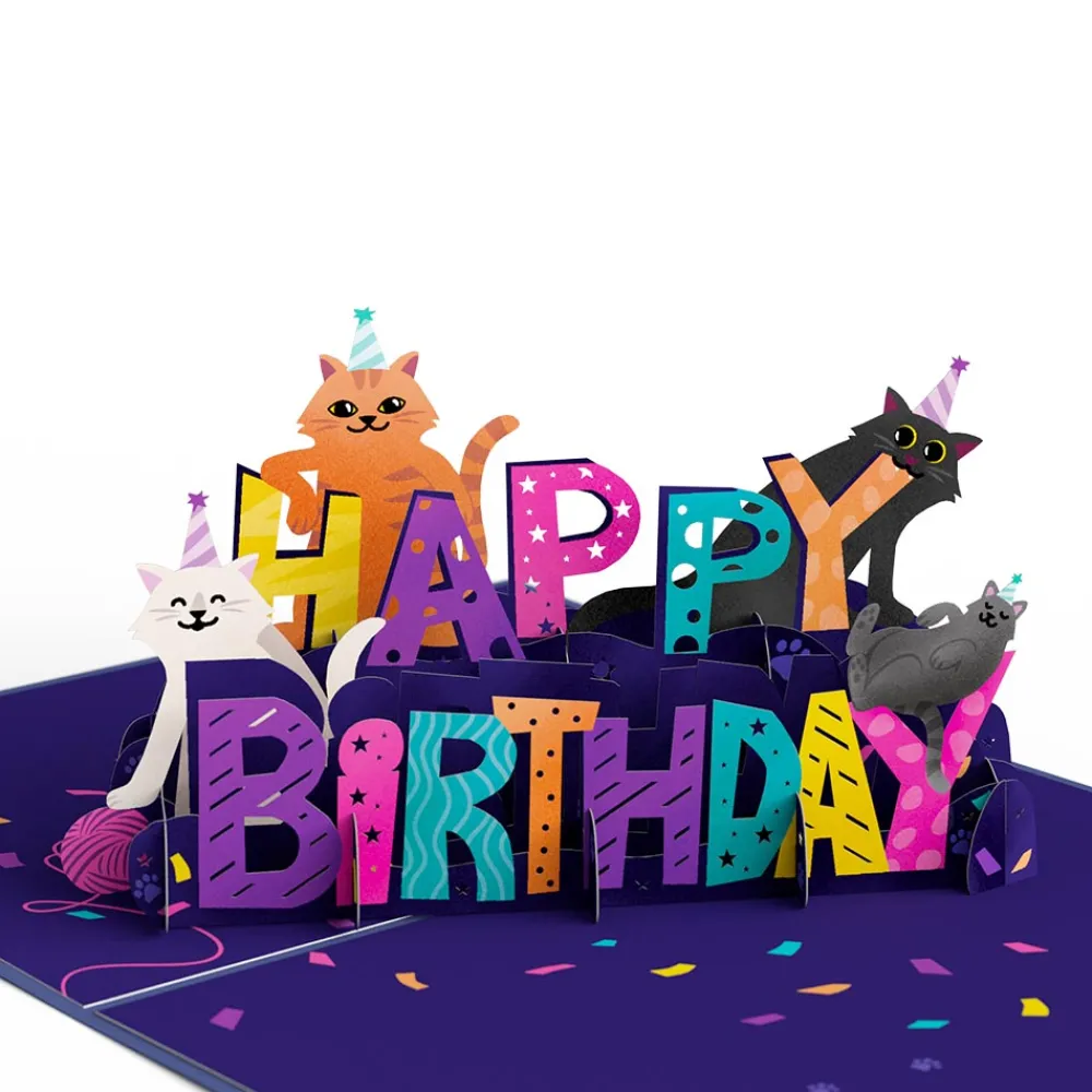 Lovepop Birthday|Dad|Happy Birthday Cats Pop-Up Card and Sentiment Set for Dad