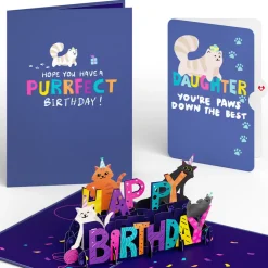 Lovepop Birthday|Happy Birthday Cats Pop-Up Card and Sentiment Set for Daughter