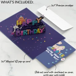 Lovepop Birthday|Happy Birthday Cats Pop-Up Card and Sentiment Set for Daughter