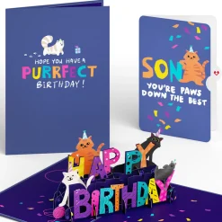 Lovepop Birthday|Happy Birthday Cats Pop-Up Card and Sentiment Set for Son