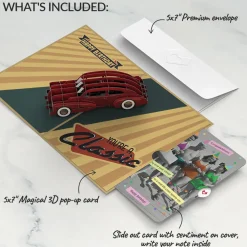 Lovepop Birthday|Happy Birthday Classic Car Pop-Up Card and Sentiment Set for Any Woman