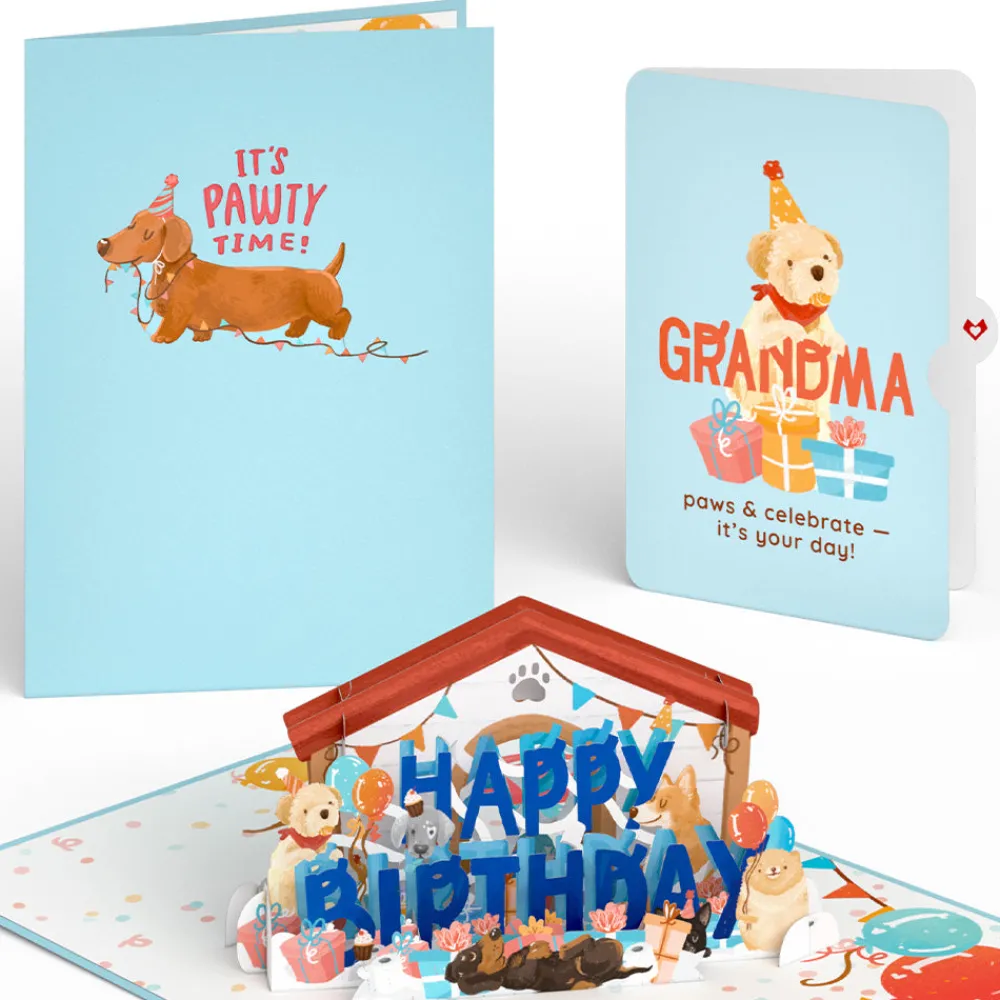 Lovepop Birthday|Happy Birthday Dogs Pop-Up Card and Sentiment Set for Grandma