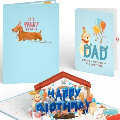 Lovepop Birthday|Dad|Happy Birthday Dogs Pop-Up Card and Sentiment Set for Dad