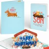 Lovepop Birthday|Happy Birthday Dogs Pop-Up Card and Sentiment Set for Son