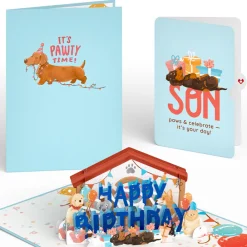 Lovepop Birthday|Happy Birthday Dogs Pop-Up Card and Sentiment Set for Son