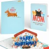 Lovepop Birthday|Mom|Happy Birthday Dogs Pop-Up Card and Sentiment Set for Mom
