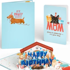 Lovepop Birthday|Mom|Happy Birthday Dogs Pop-Up Card and Sentiment Set for Mom