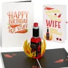Lovepop Birthday|Her|Happy Birthday Hot Stuff Pop-Up Card and Sentiment Set for Wife