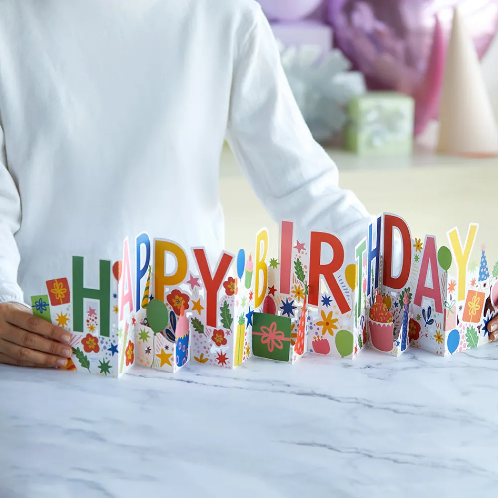 Lovepop Birthday|Her|Happy Birthday Loooooong Card™ (Expands to 2 feet)