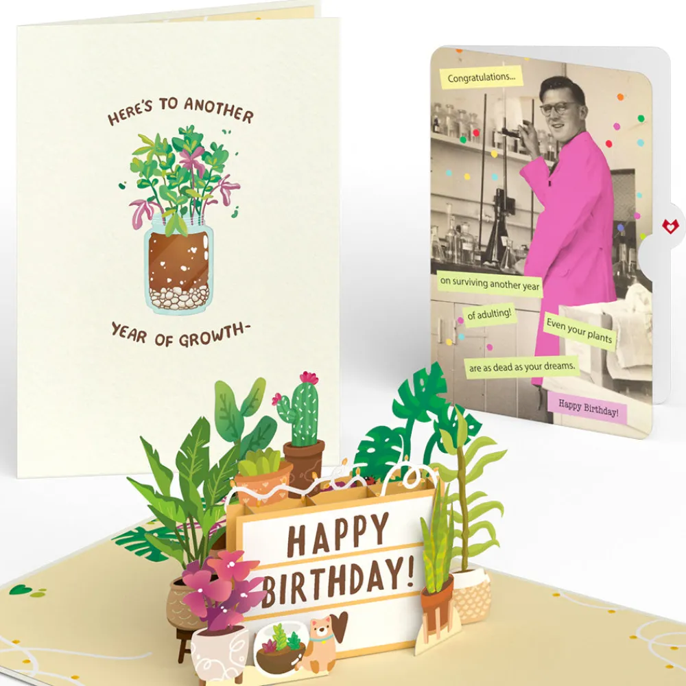 Lovepop Birthday|Happy Birthday Plants Pop-Up Card and Sentiment Set