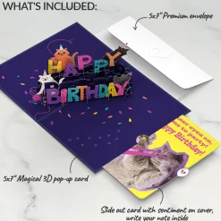 Lovepop Birthday|Happy Birthday with Cat Laser Eyes Pop-Up Card and Sentiment Set