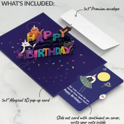 Lovepop Birthday|Happy Birthday with Space Laser Cats Pop-Up Card and Sentiment Set