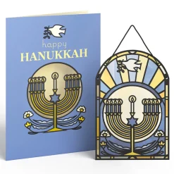 Lovepop Suncatcher Cards|Decor|Happy Hanukkah Menorah Suncatcher Card
