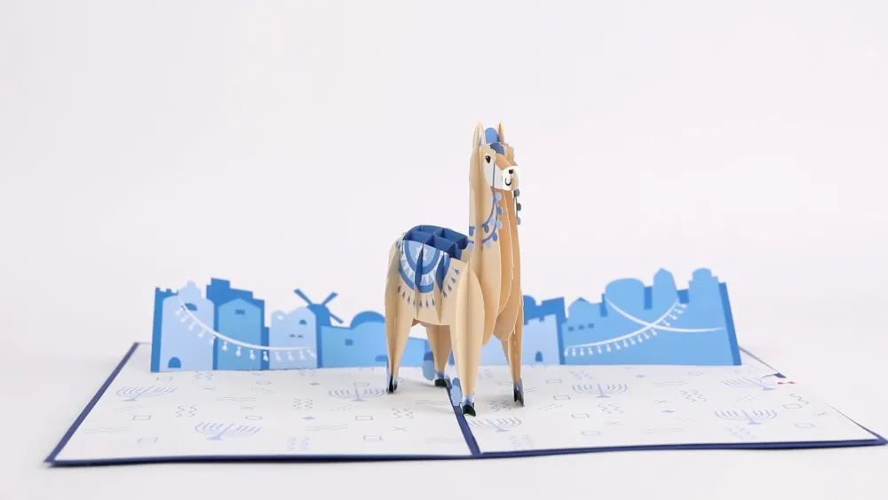 Lovepop Greeting Cards|Religious|Happy Llamakah Pop-Up Card