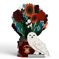 Lovepop Pop-Up Bouquets|Card & Gift Bundles|Harry Potter™ Hedwig™ Birthday Pop-Up Card & Flower Buds Bouquet Bundle