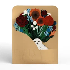 Lovepop Pop-Up Bouquets|Card & Gift Bundles|Harry Potter™ Hedwig™ Birthday Pop-Up Card & Flower Buds Bouquet Bundle
