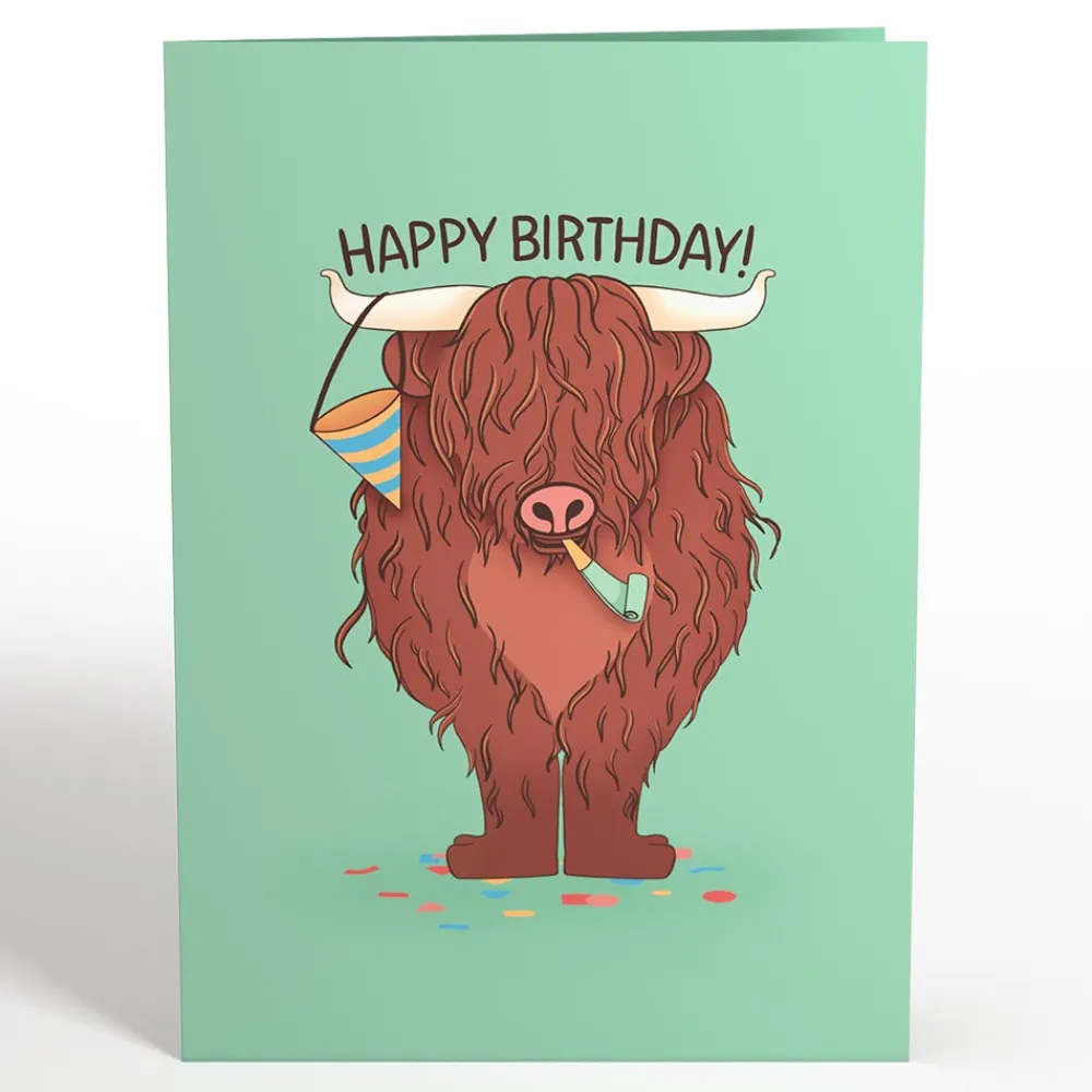 Lovepop Greeting Cards|Birthday|Highland Cow Birthday Pop-Up Card