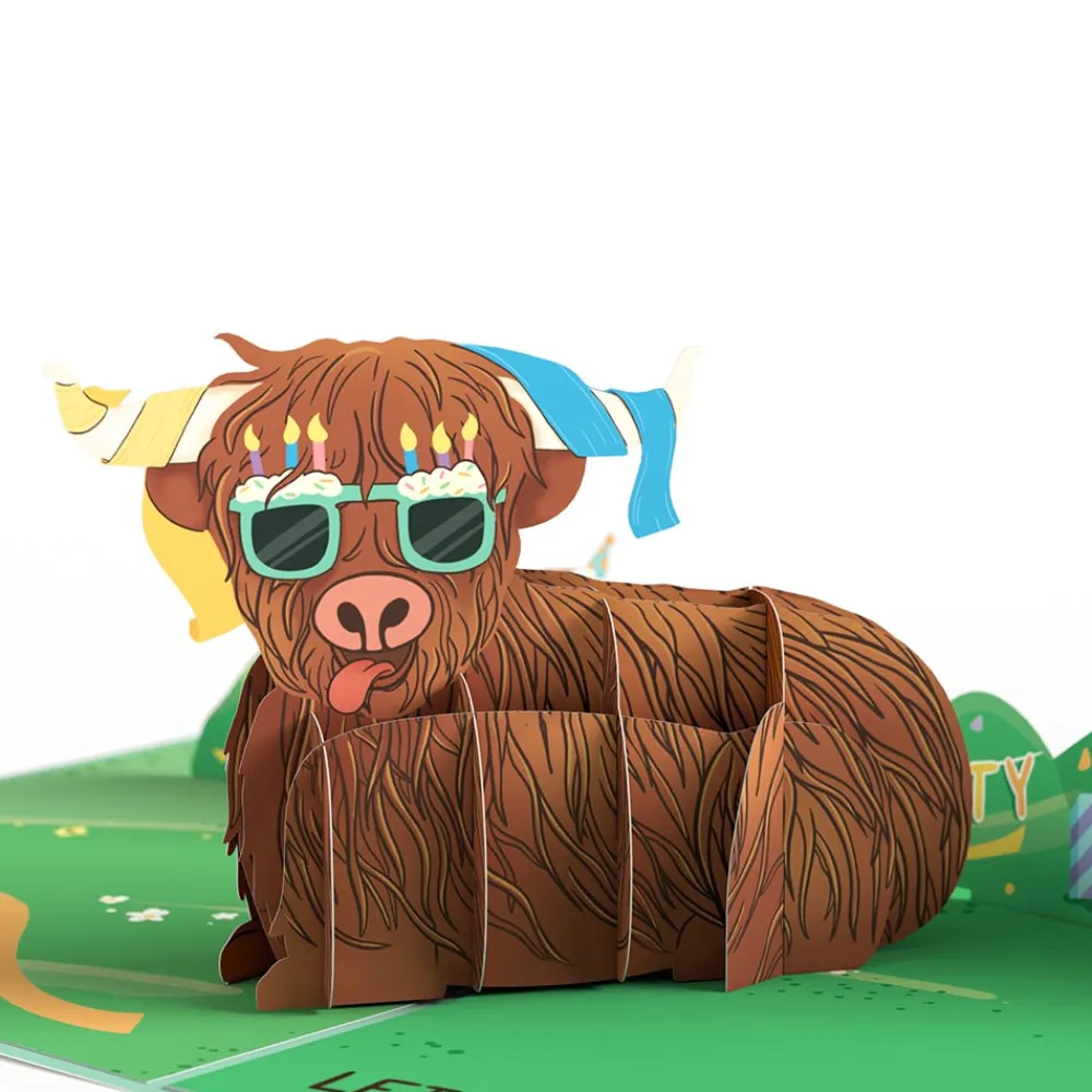 Lovepop Greeting Cards|Birthday|Highland Cow Birthday Pop-Up Card