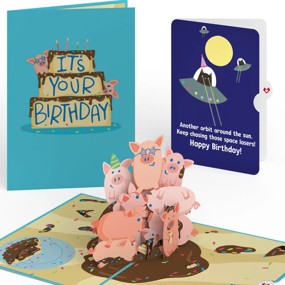 Lovepop Birthday|Hog Wild with Space Laser Cats Birthday Pop-Up Card and Sentiment Set