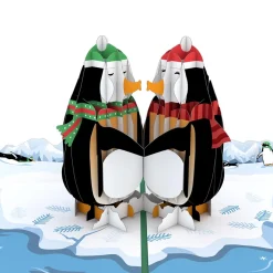 Lovepop Greeting Cards|Christmas 12/25|Holiday Penguins Pop-Up Card
